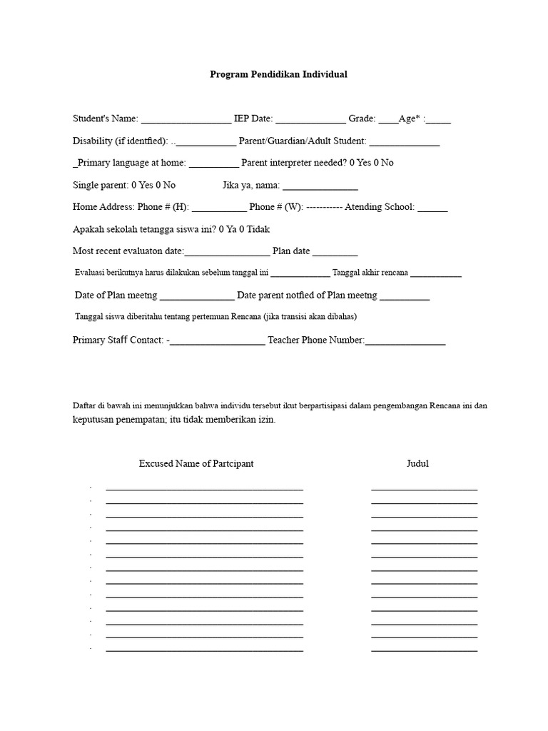 Format IEP | PDF