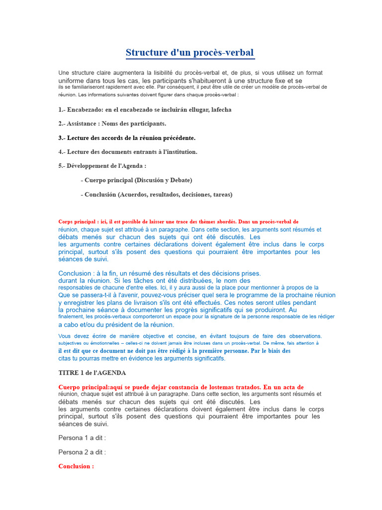 Guide pour rédiger un procès-verbal efficace | PDF