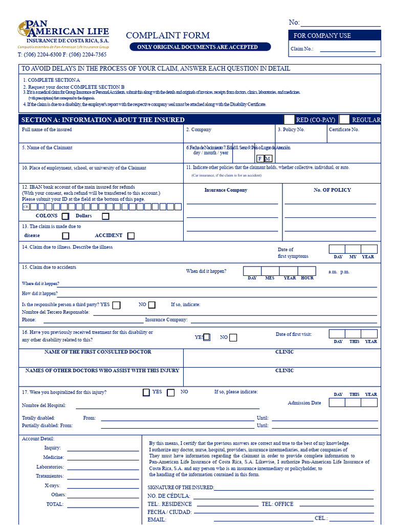 Medical Claim Complaint Form | PDF | Patient | Insurance