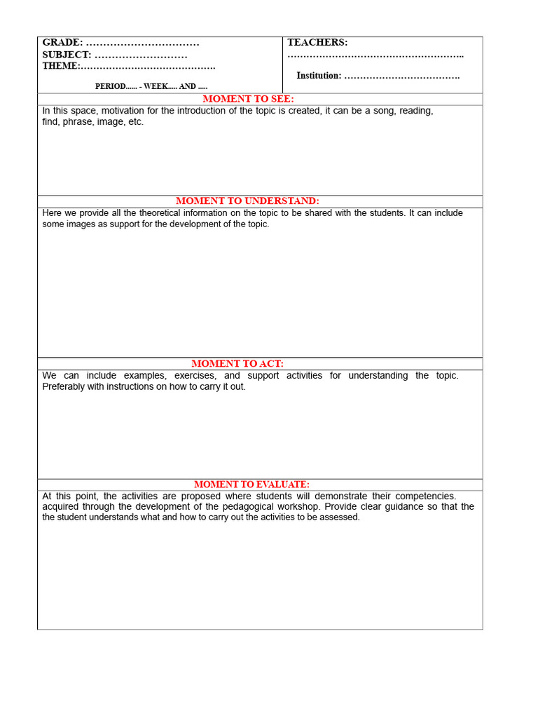 Pedagogical Workshop Framework Guide | PDF
