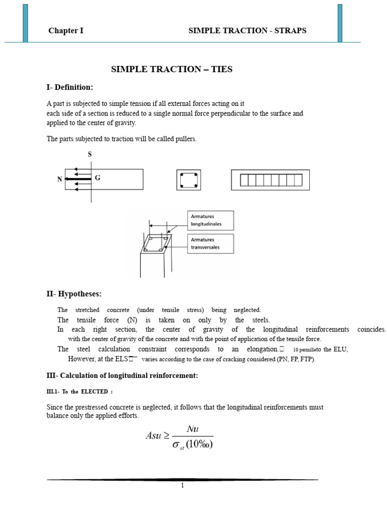 Simple Traction in Concrete Structures | PDF | Stress (Mechanics ...