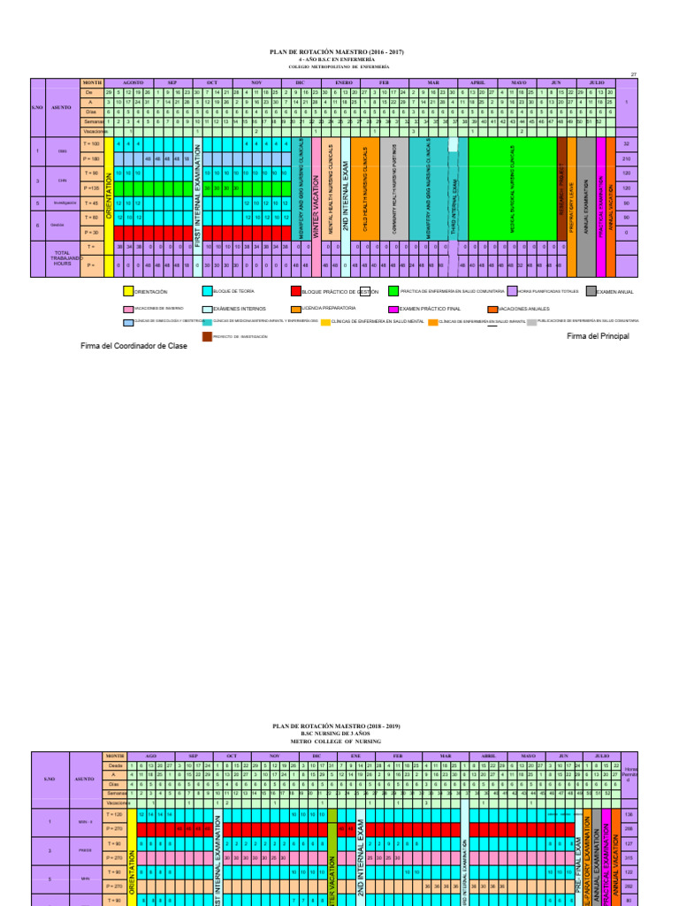 Plan de Rotación Maestro Enfermería 2016-2019 | PDF | Enfermería ...
