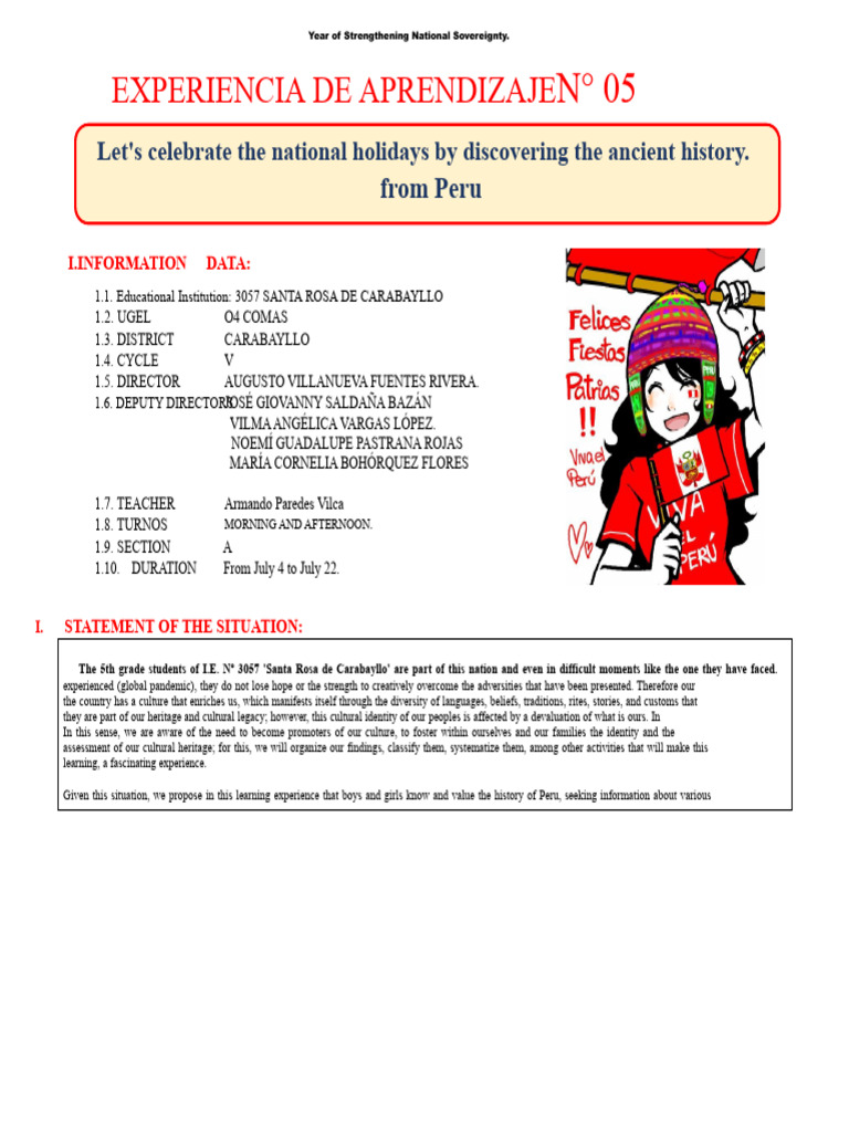 Experience No. 5 - 5th Grade - 3057 | PDF | Information | Multiplication