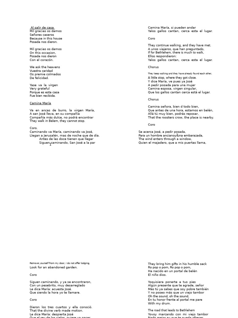 Song For Posadas Mexico | PDF | María, madre de Jesús | Rosario