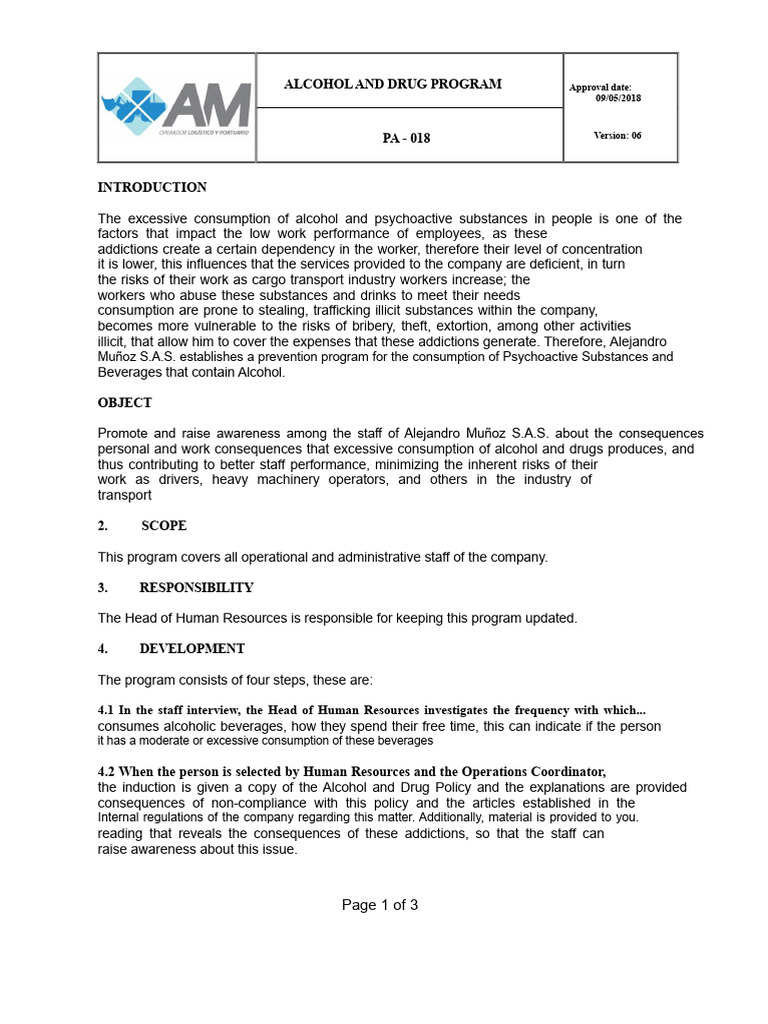 Alcohol and Drug Prevention Program | PDF | Psychoactive Drugs ...