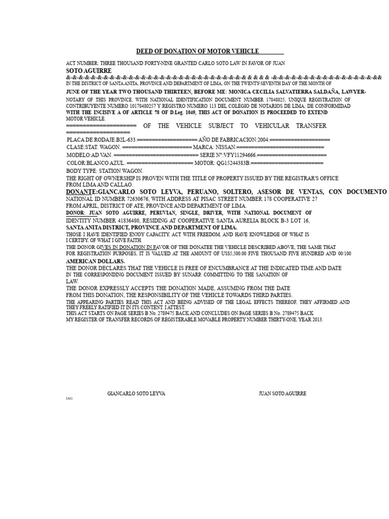 Deed of Gift | PDF | Common Law | Civil Law (Common Law)