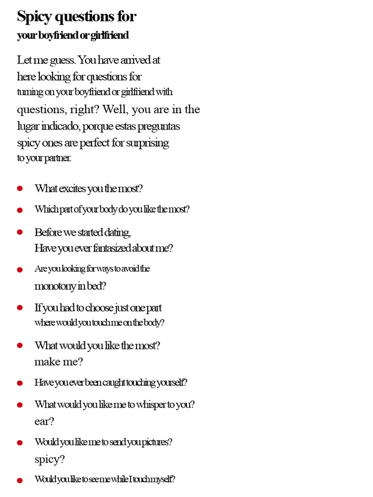 Spicy Questions for Couples | PDF