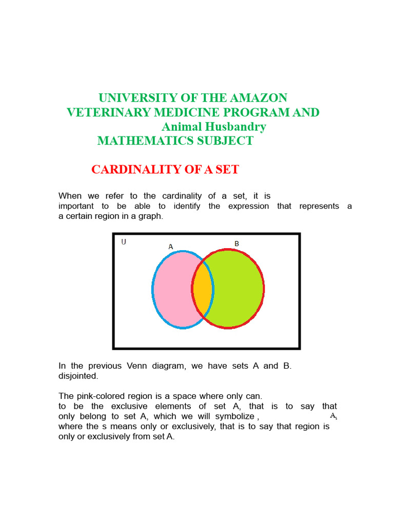 Cardinality in Set Theory Exercises | PDF | Set (Mathematics ...