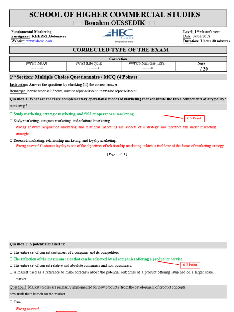 EXAM_MF_2018_Corrected | PDF | Business Economics | Economies