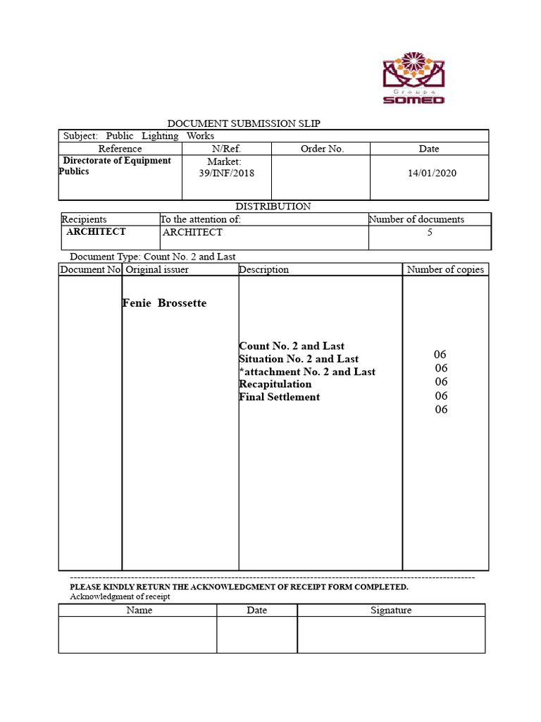 Document Delivery Receipt | PDF