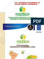 Foro Nacional -Agencia para el Desarrollo Económico  de la Provincia del Oriente  Antioqueño  (ADEPROA) Propiciando el desarrollo humano y el crecimiento socio económico local.