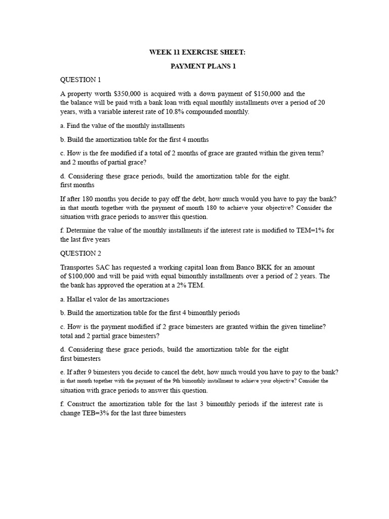 Exercise Sheet Week 11 | PDF