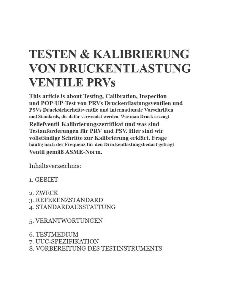 PSV Testing | PDF