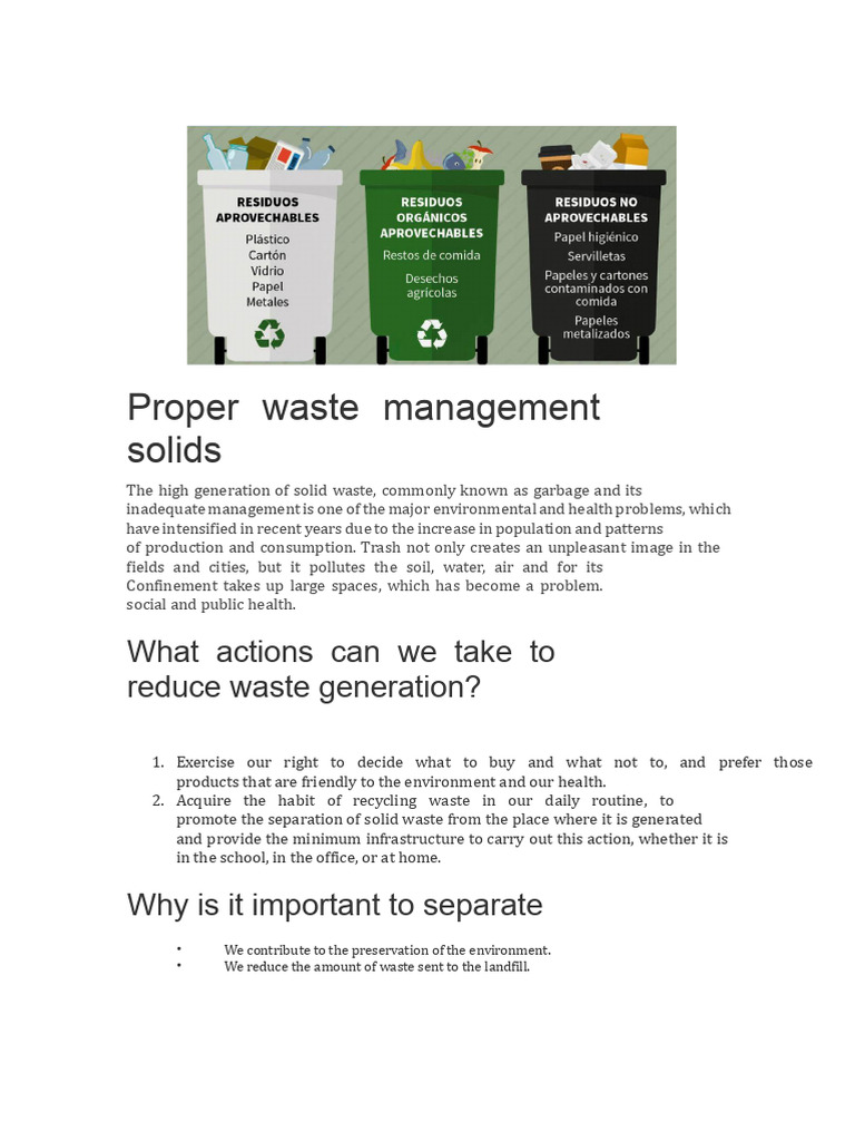 Effective Solid Waste Management Tips | PDF