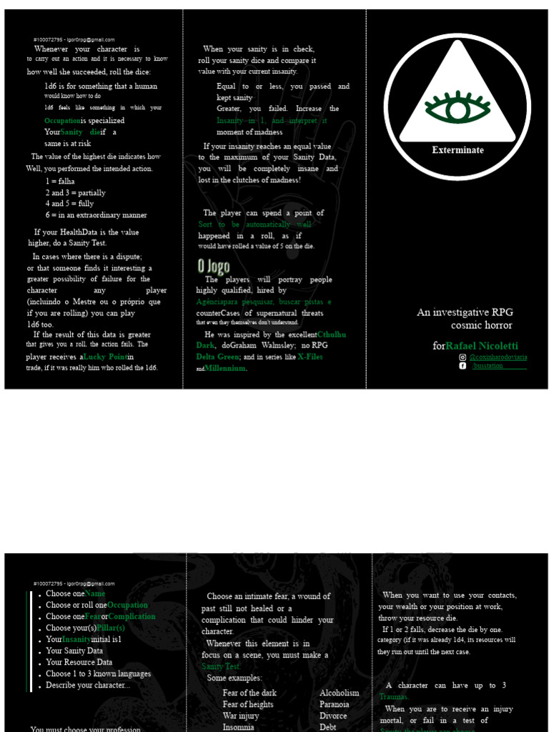 RPG Sanity and Action Mechanics Guide | PDF | Insanity