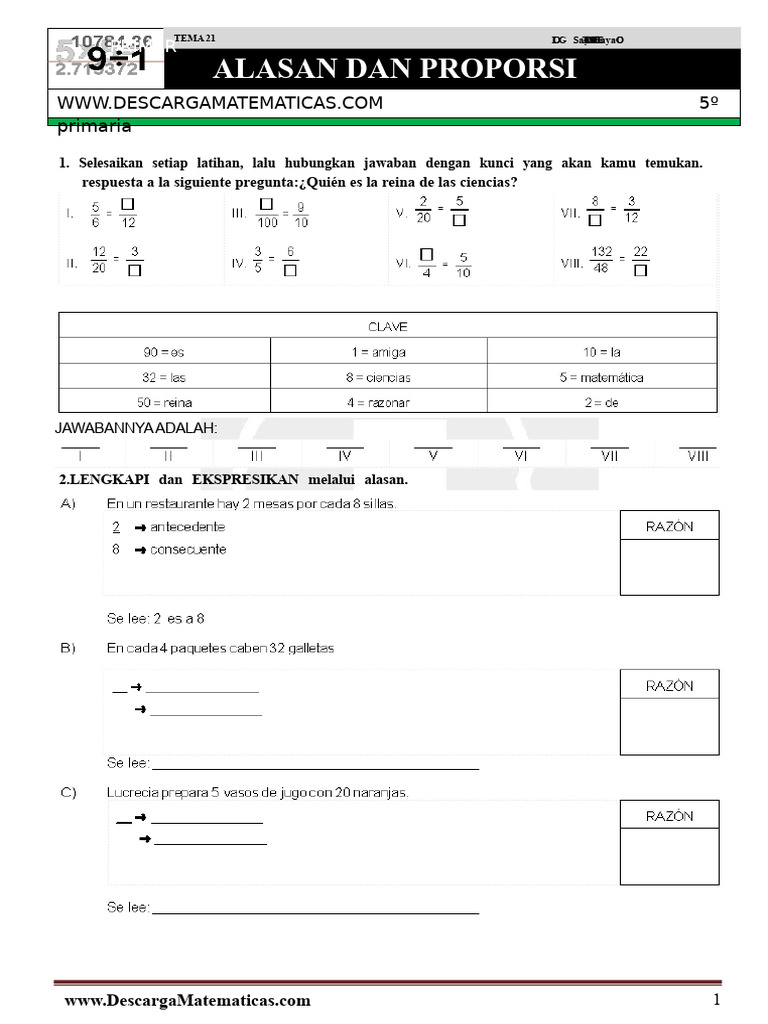 Latihan Proporsi dan Rasio Matematika | PDF