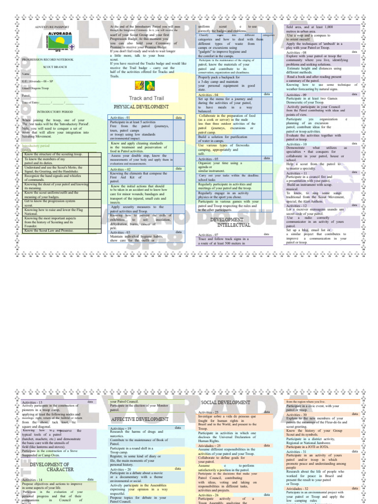 Scout Progression and Activities Guide | PDF | Scouting | Prayer