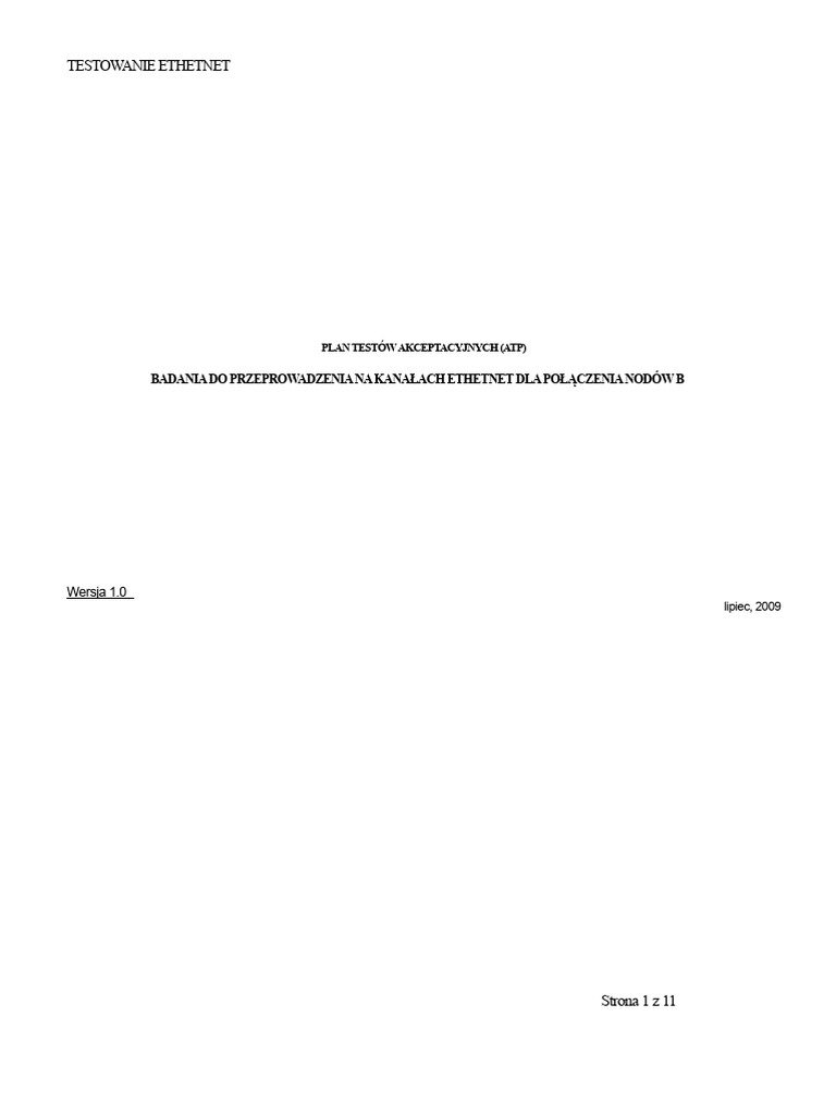 Podręcznik testowania Ethernetu z Netperset i Tfgen | PDF