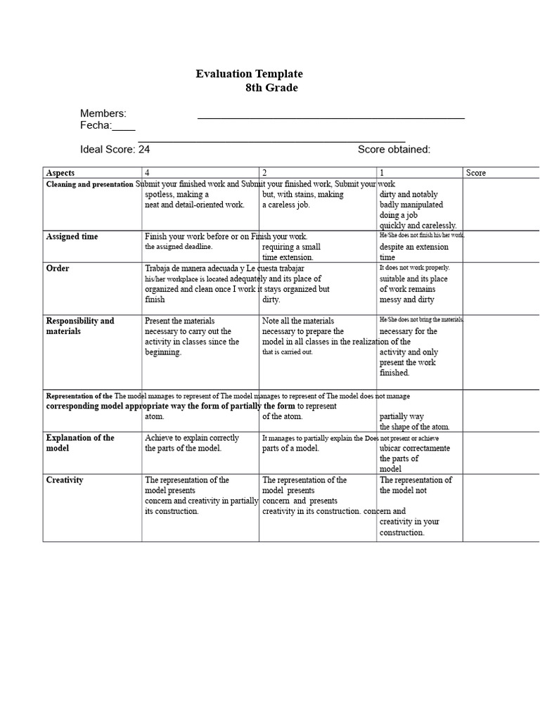 Evaluation Guideline For The Model | PDF