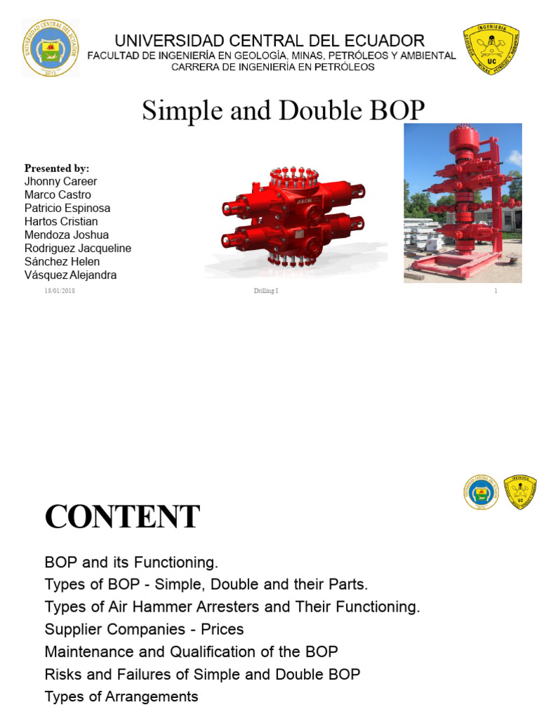 Simple and Double BOP Overview | PDF | Casing (Borehole) | Mechanical Engineering