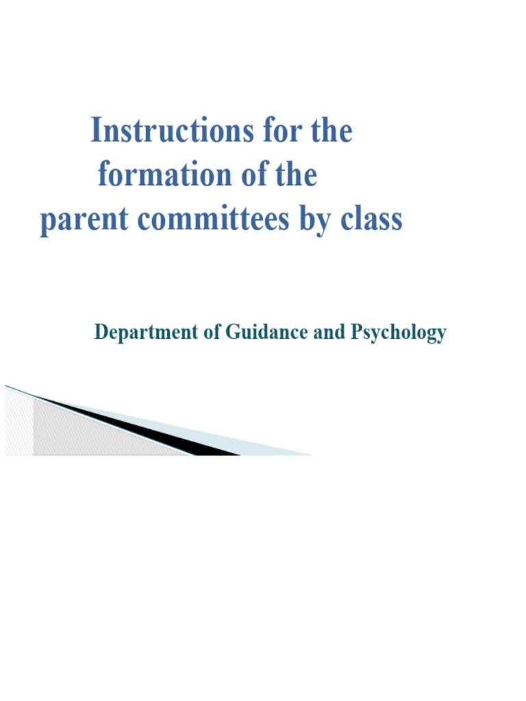Guidelines for Forming Parent Committees | PDF | Teachers | Schools