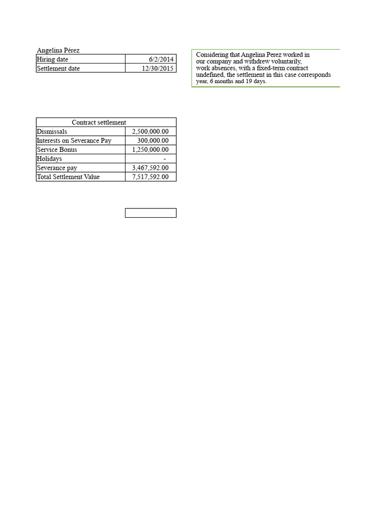 SENA EVIDENCE Liquidating An Employment Contract | PDF