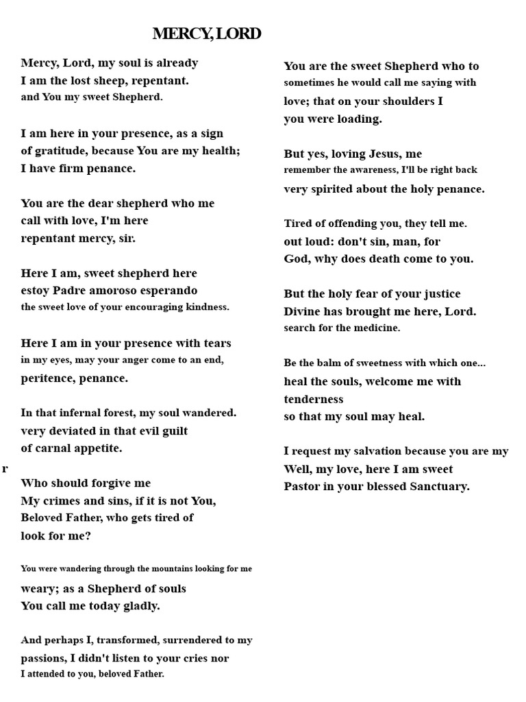 Mercy, Lord | PDF