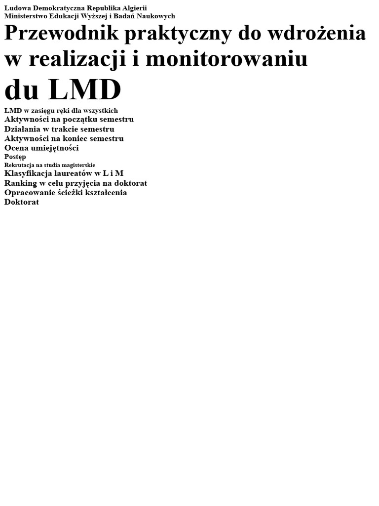Praktyczny Przewodnik System LMD W Polskim | PDF