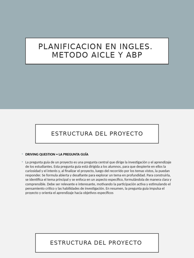 Planificación AICLE y ABP en Inglés | PDF | Aprendizaje | Plan de estudios