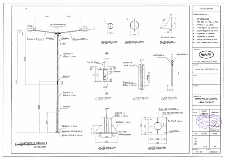 Octagonal Pole CAD Design Specifications | PDF | Mechanical Engineering ...