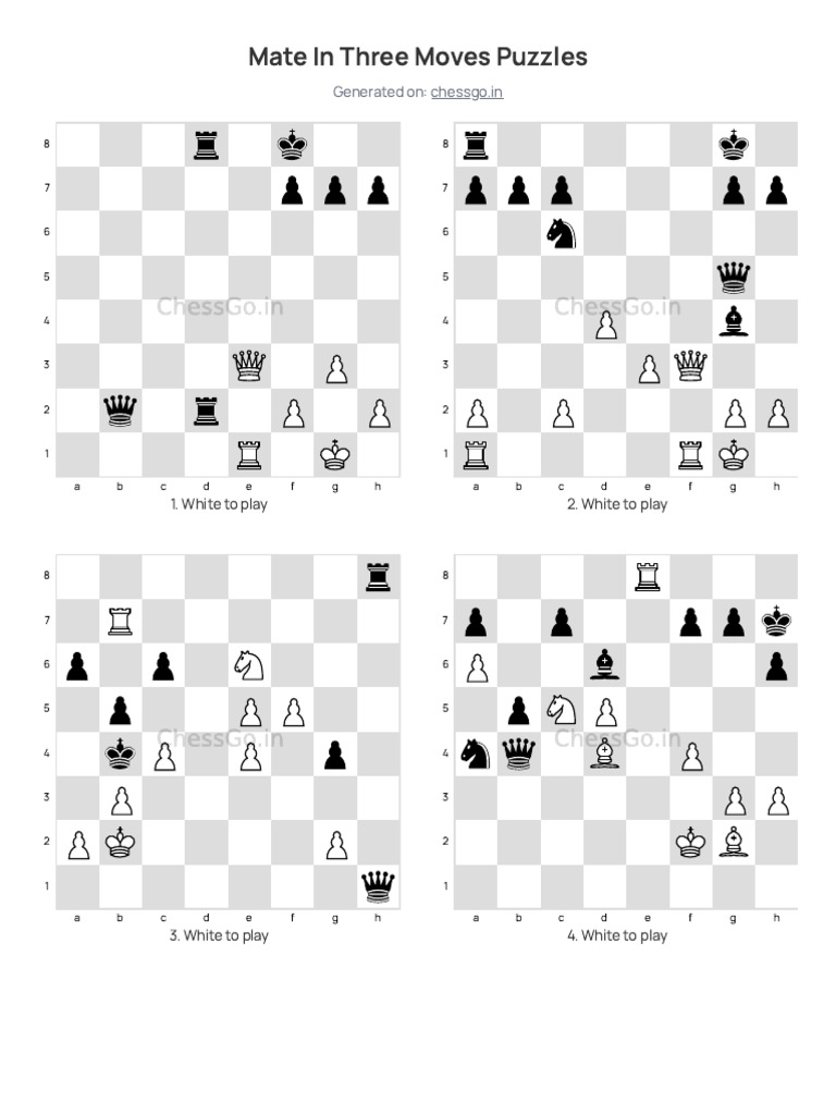 Mate in Three Moves Chess Puzzles - Normal Difficulty - ChessGo - in ...