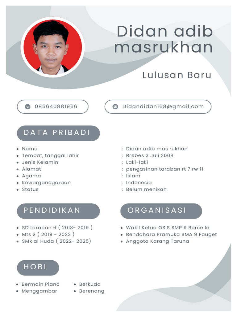 Profil Lulusan Baru Didan Adib Masrukhan | PDF