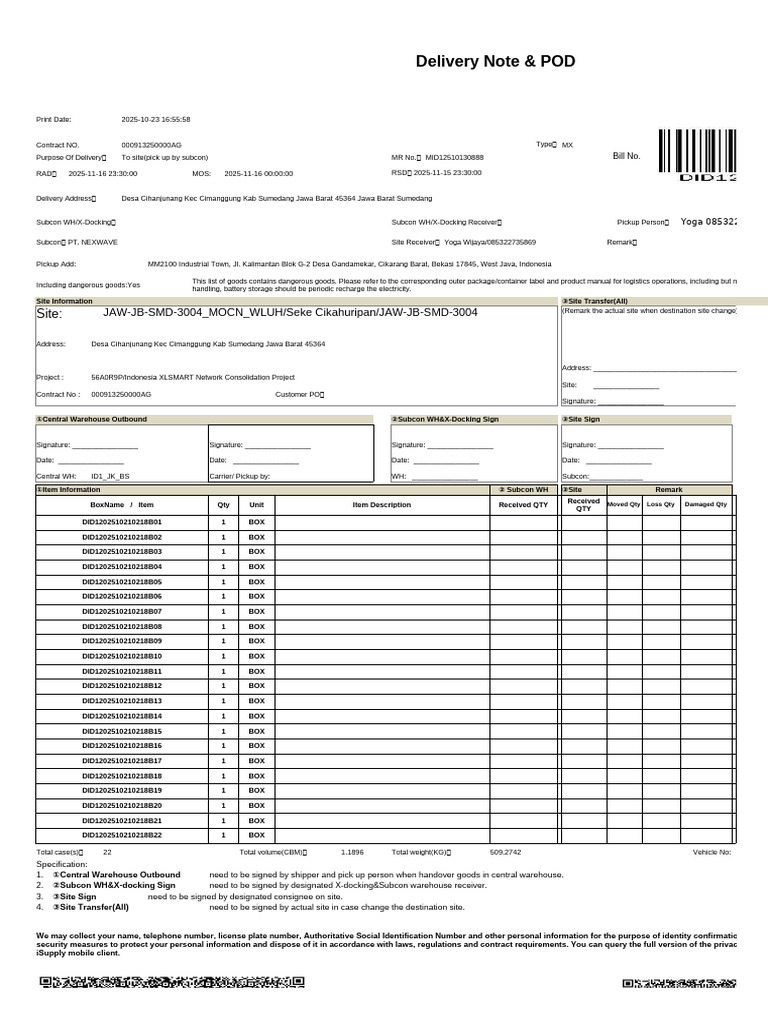 Delivery Note and POD for Dangerous Goods | PDF | Rectifier ...
