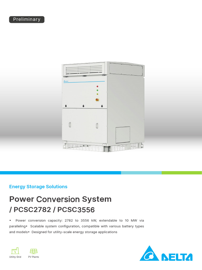 Delta PCS for Utility-Scale Storage | PDF | Electrical Grid ...