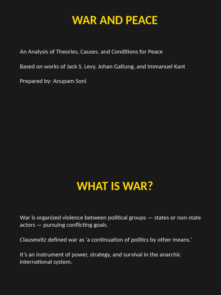 Theories and Conditions for Peace Analysis | PDF | Peace ...