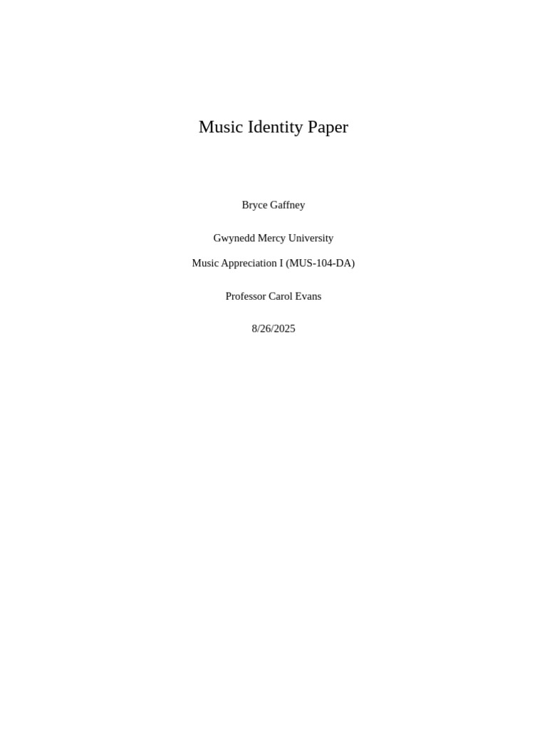Exploring My Musical Identity | PDF