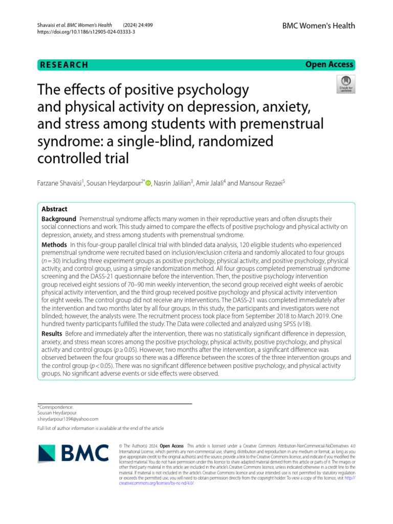 The Effects of Positive Psychology | PDF | Major Depressive Disorder ...