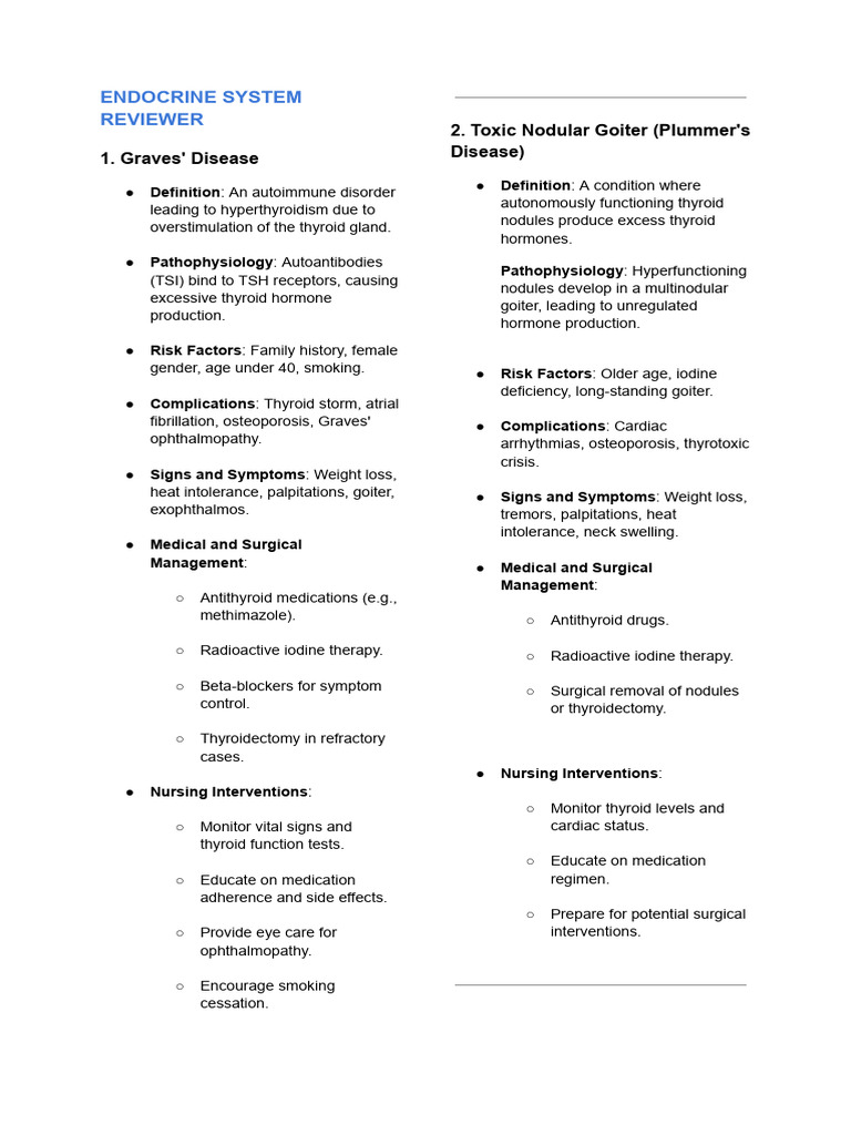 Endocrine Disorders Overview and Management | PDF | Hypothyroidism ...