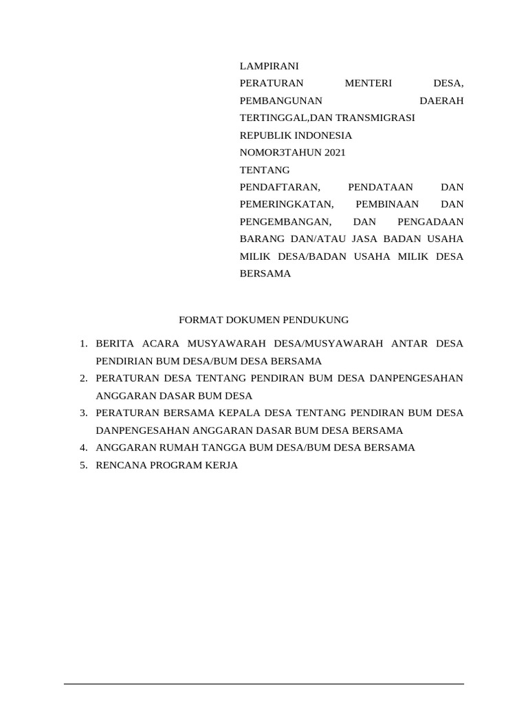 Pendirian BUM Desa Buhuta Walama Tolango | PDF