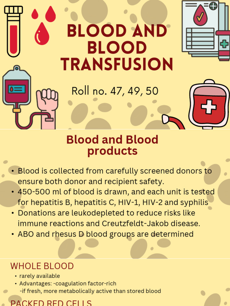 Blood Transfusion: Types, Indications, and Risks | PDF | Blood ...