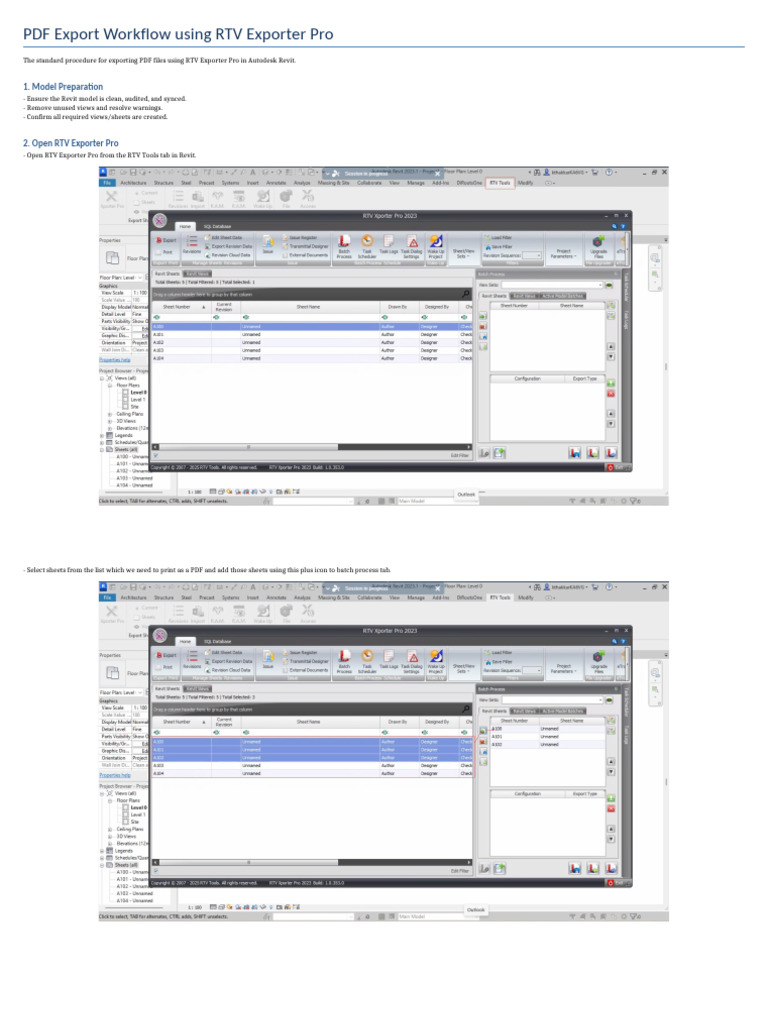 PDF Export Process with RTV Exporter Pro | PDF