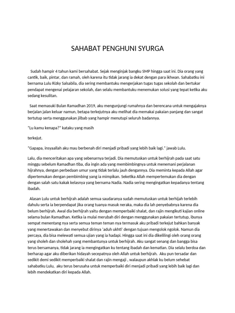 SAHABAT PENGHUNI SYURGA | PDF