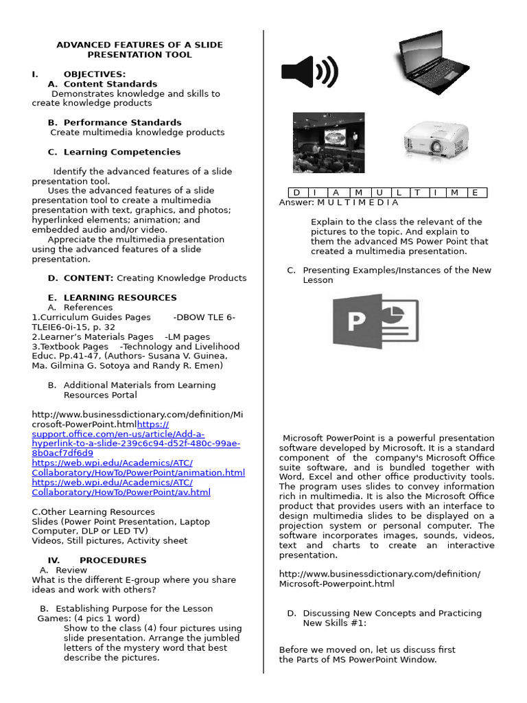 Advanced Slide Presentation Features | PDF | Multimedia | Microsoft ...