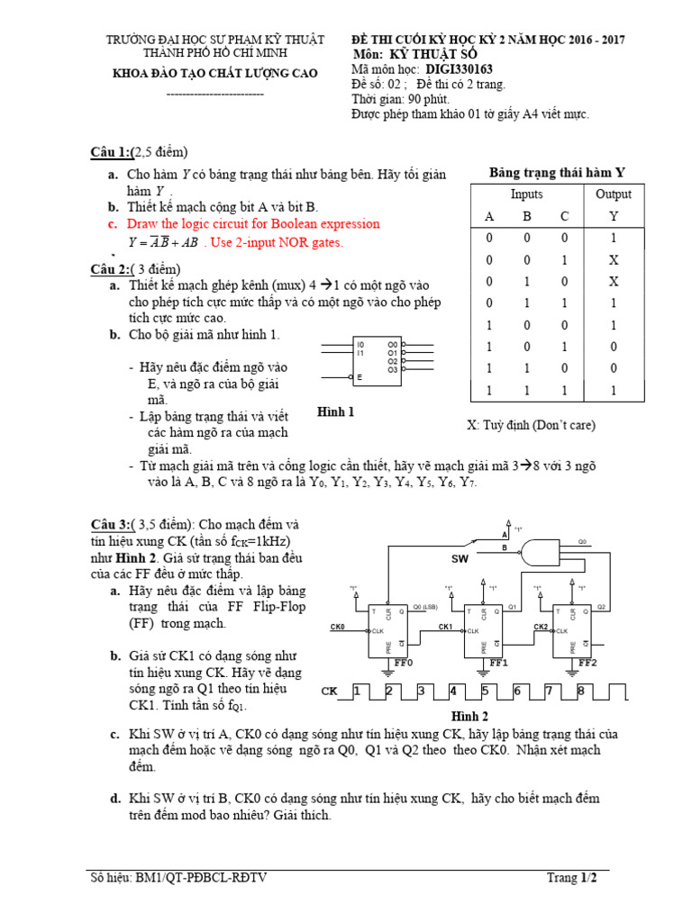 HK2-2016 - 2017 - de Thi KTS - CLC-V2 | PDF