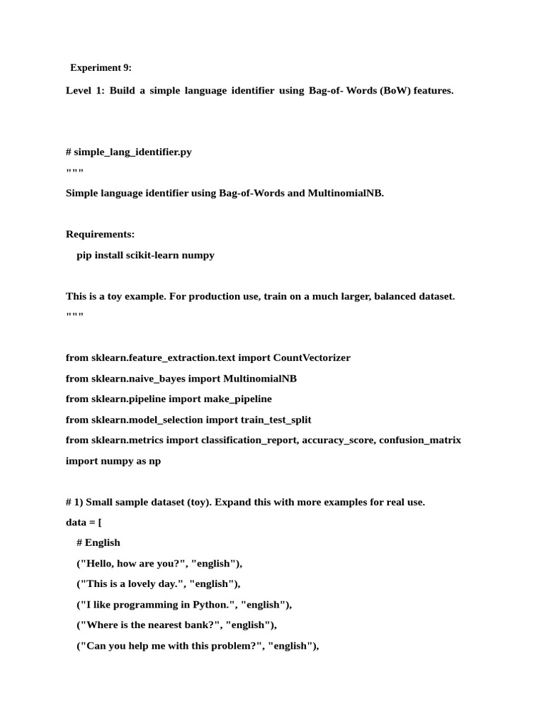 Experiment 9 | PDF | Data Analysis | Machine Learning