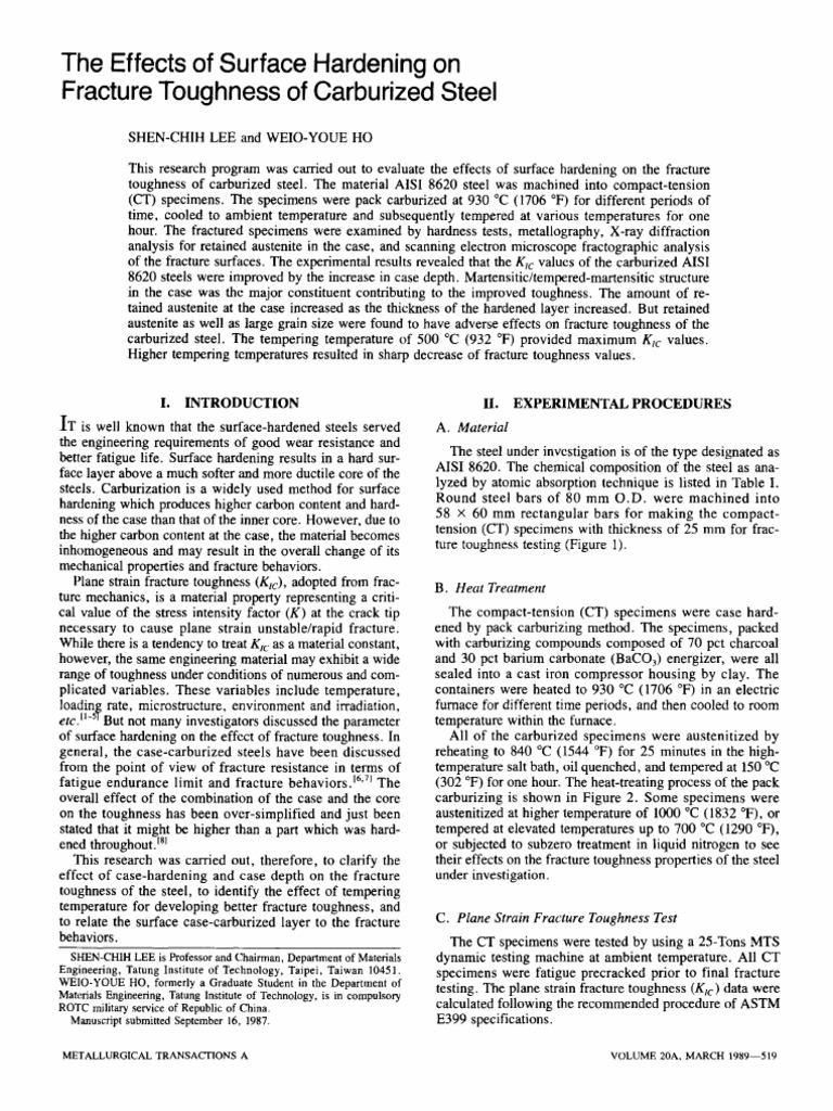 Surface Hardening Effects on AISI 8620 Steel | PDF | Fracture | Steel