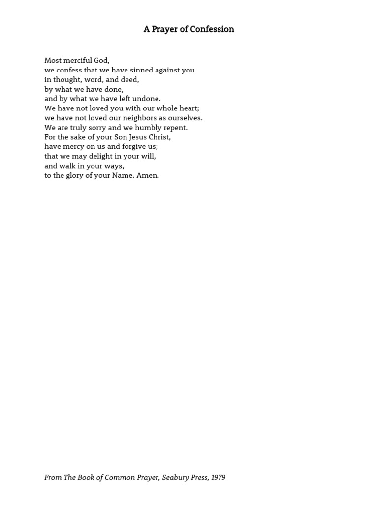 Confession Prayer | PDF