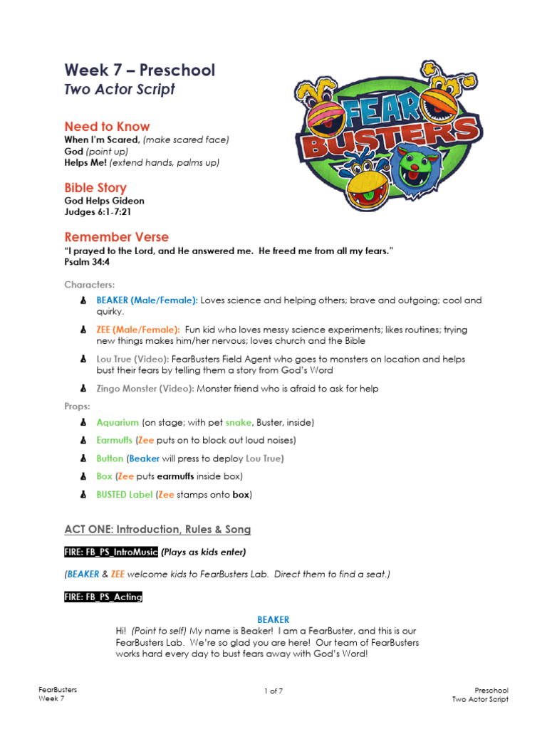 KS FearBusters FB PS wk7 LG Script TwoActor | PDF