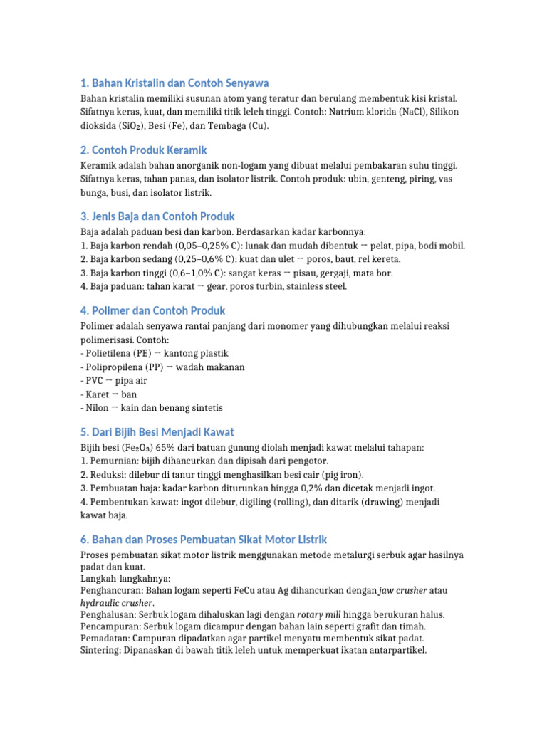 Bahan Dan Produk Material Rev | PDF