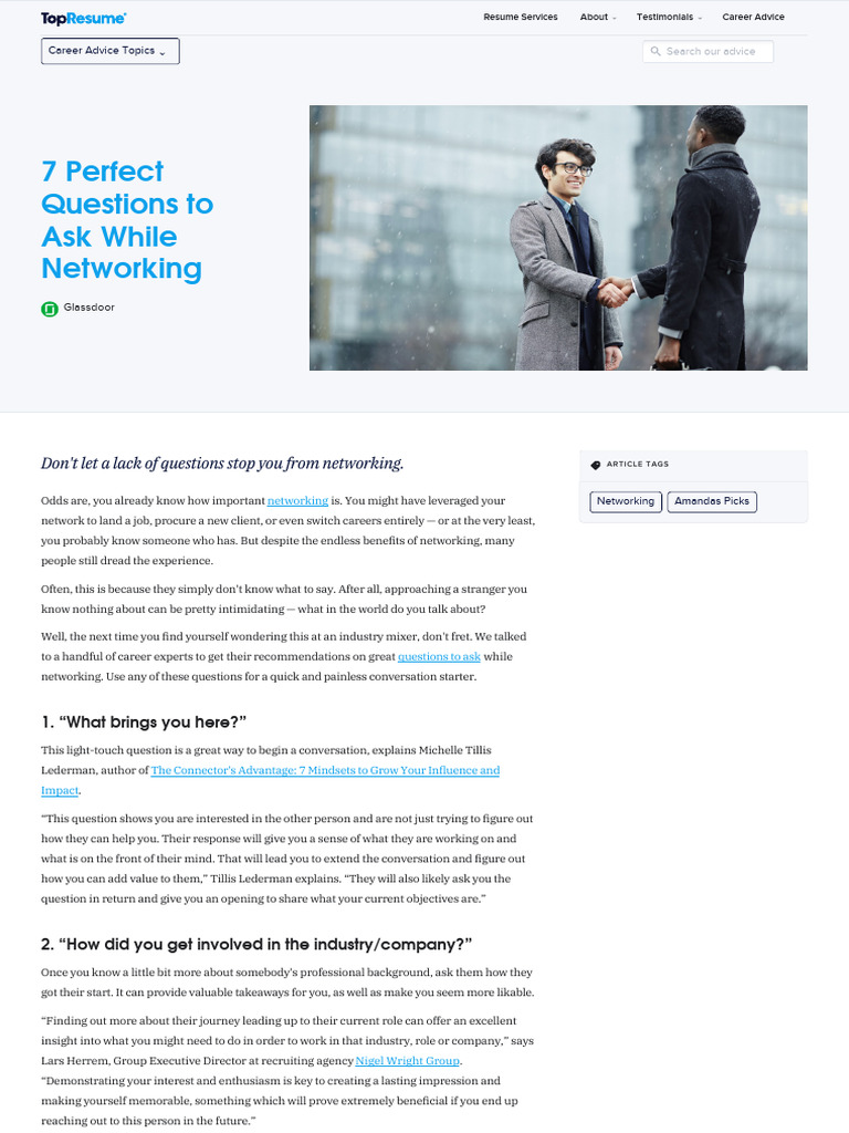 7 Perfect Questions To Ask While Networking - Also, How To Connect With ...
